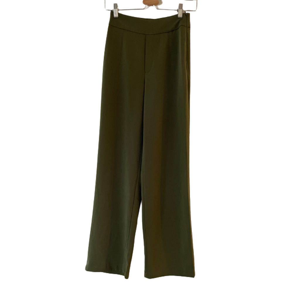 Bik Bok Size 34 Women's PW Andrine Wide Leg Trouser Pants High Rise Side Zip